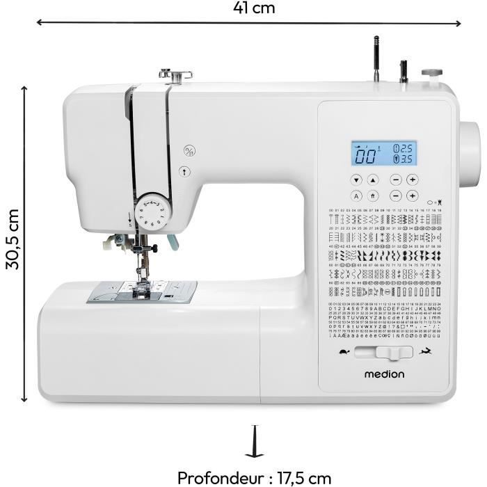 Macchina da cucire digitale - MEDION - SD 36 - 38W - 270 punti - 700 giri/min - LED - Bianca