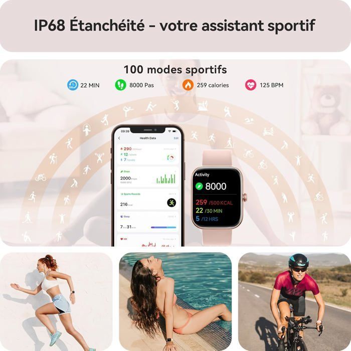 Smartwatch da donna per Samsung, iPhone, Android, schermo da 1,91