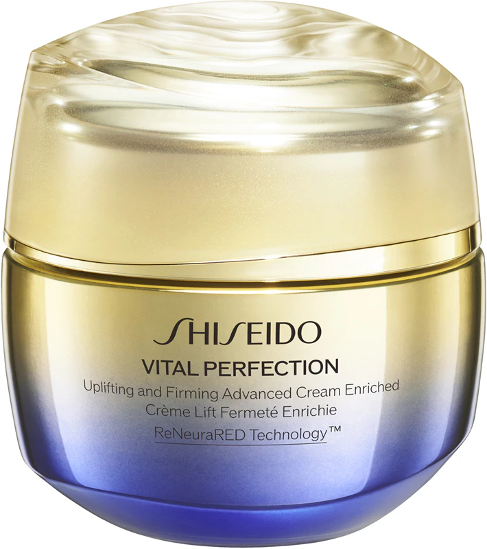 Shiseido Vital Perfection Uplifting & Firming Advanced Cream, een intensieve verstevigende dag- en nachtcrème voor de droge huid.