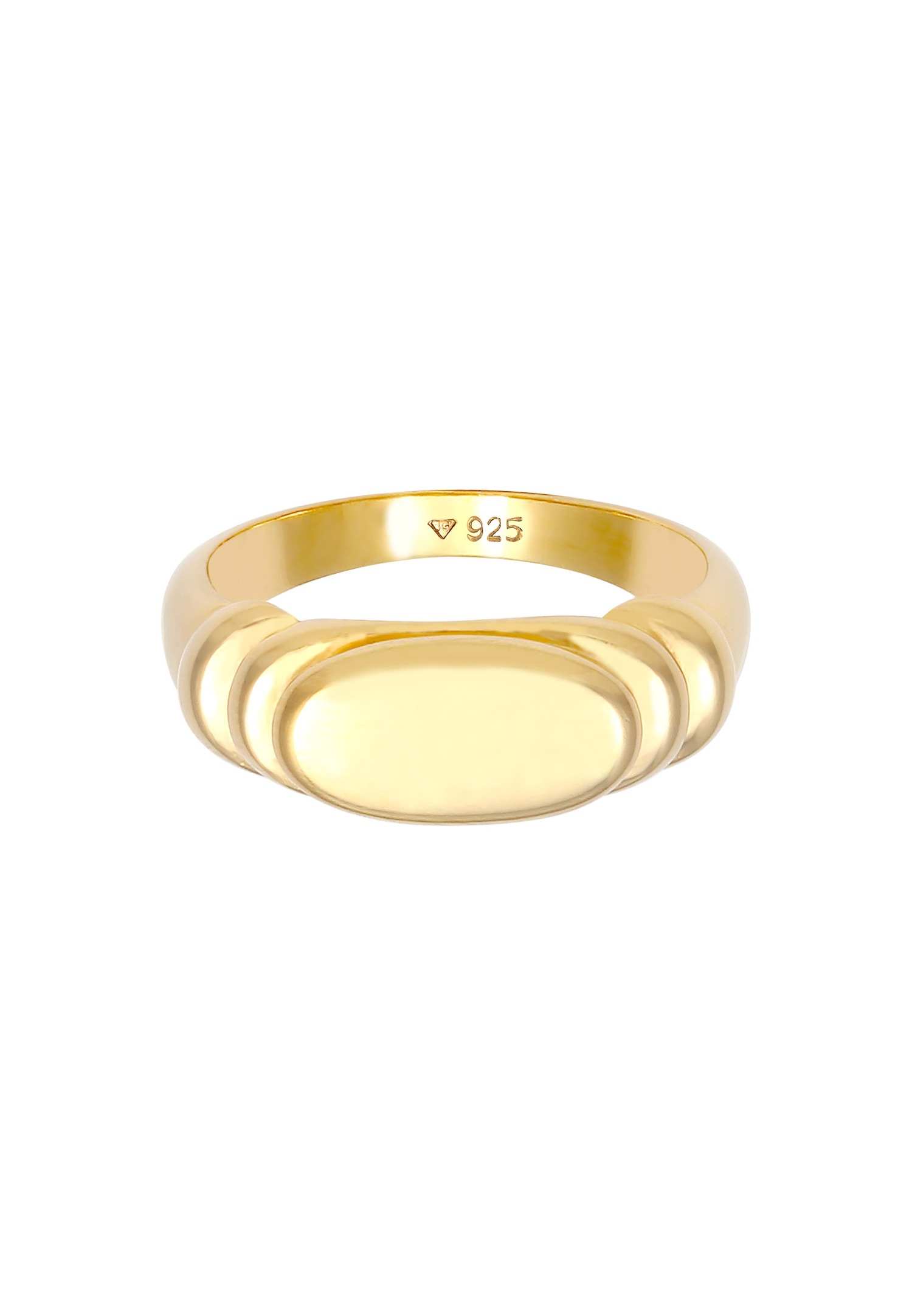 Elli Bague sceau femme polie ovale dégradée en argent massif 925