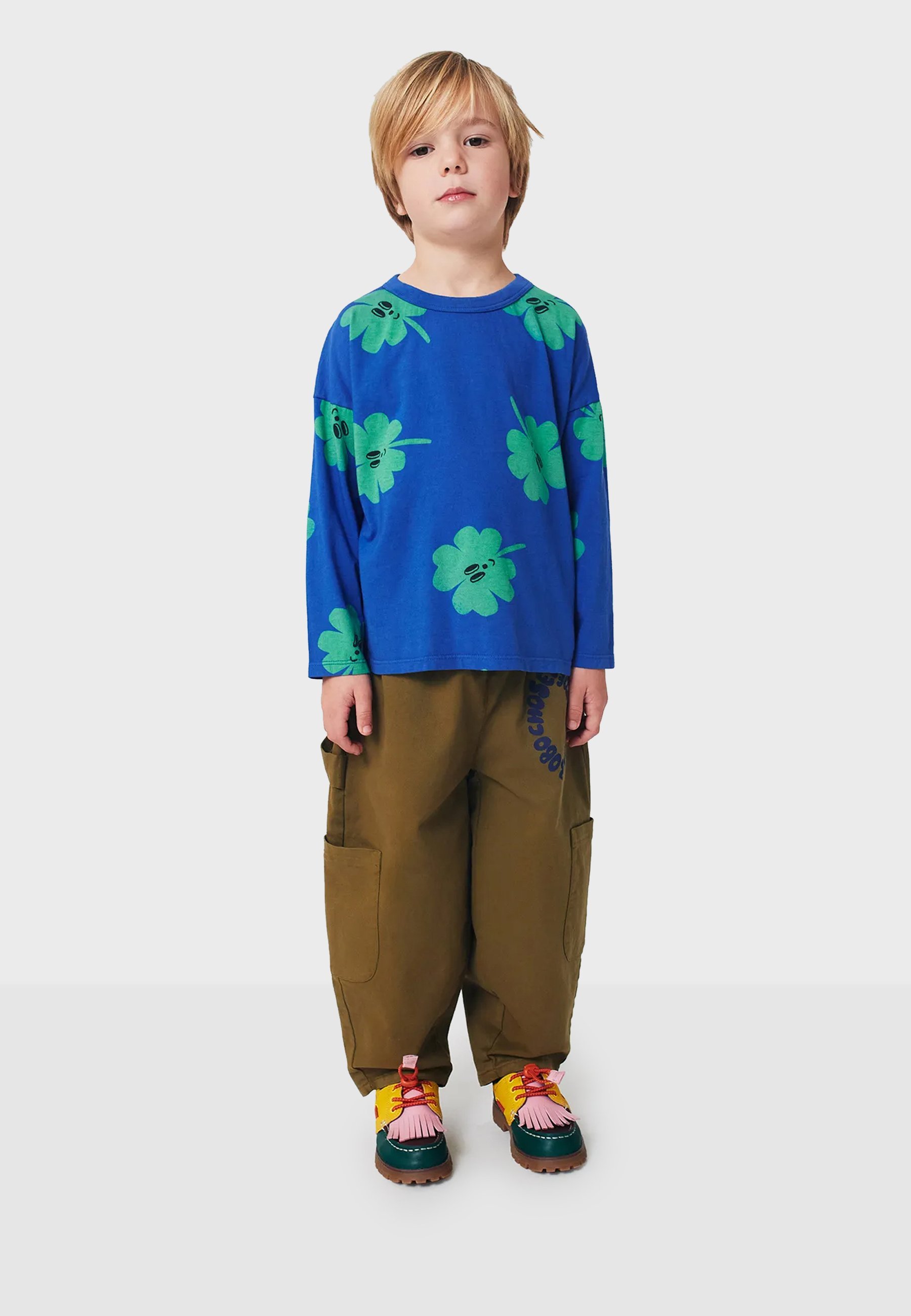 Bobo sceglie la maglia a maniche lunghe unisex LUCKY CLOVER - blu
