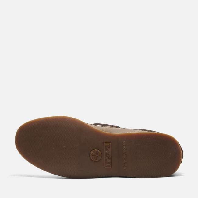 Scarpa da Barca in Pelle Classic da Uomo in                marrone scuro