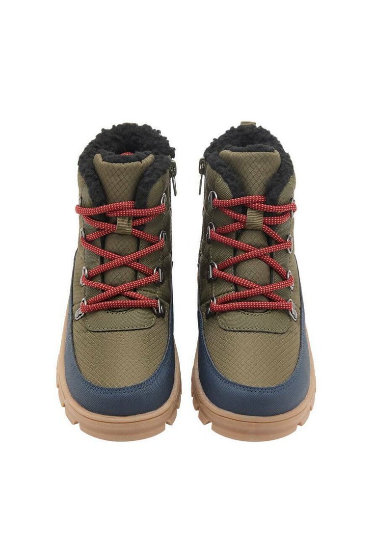 Mango Kids Kotníkové boty na šněrování - khaki