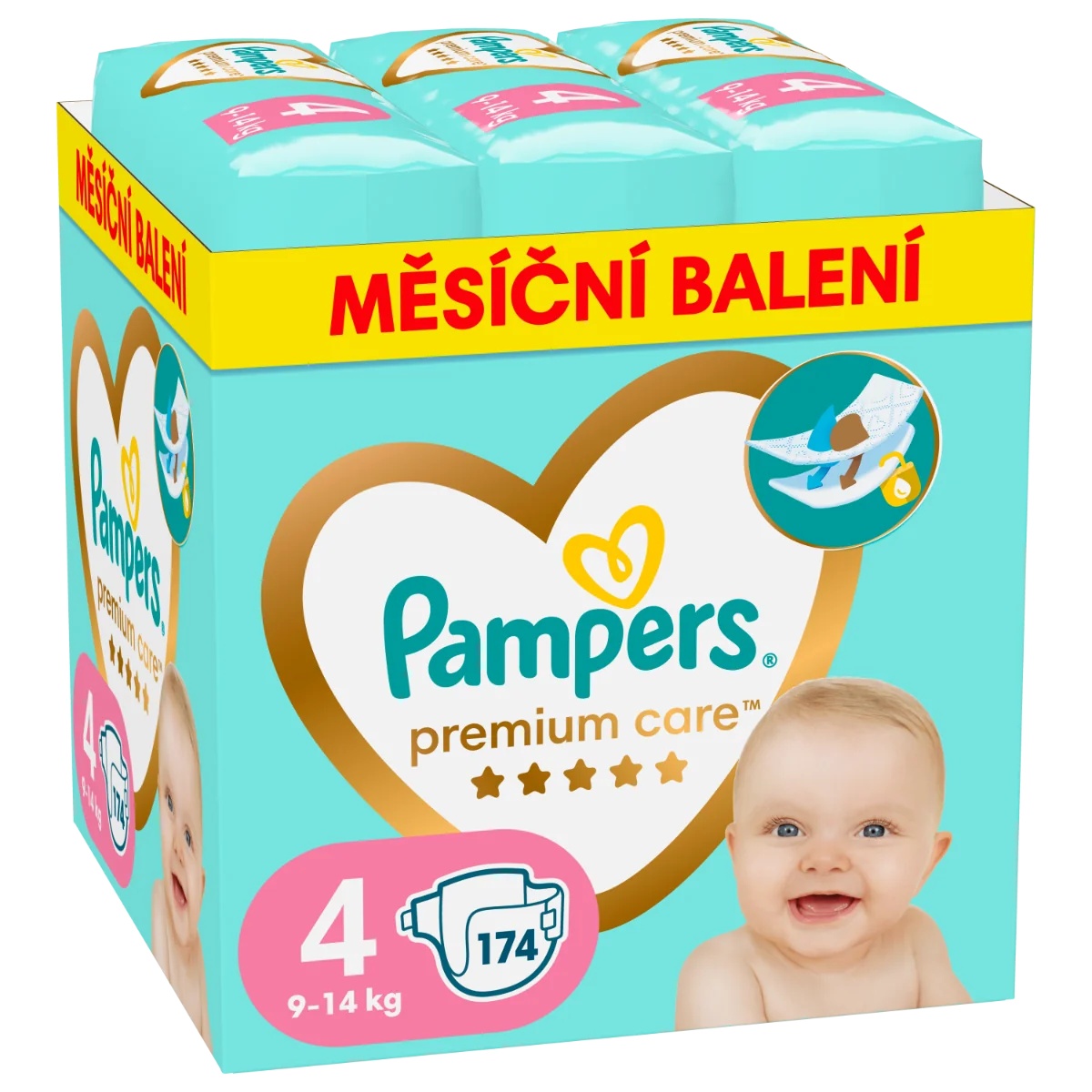 PAMPERS Pampers Premium Care 4 x 174 unidades 9-14 kg