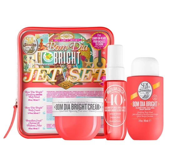 Sol de Janeiro Bom Dia Bright Jet Set żel pod prysznic 90ml   krem do ciała 50ml   spray 30ml