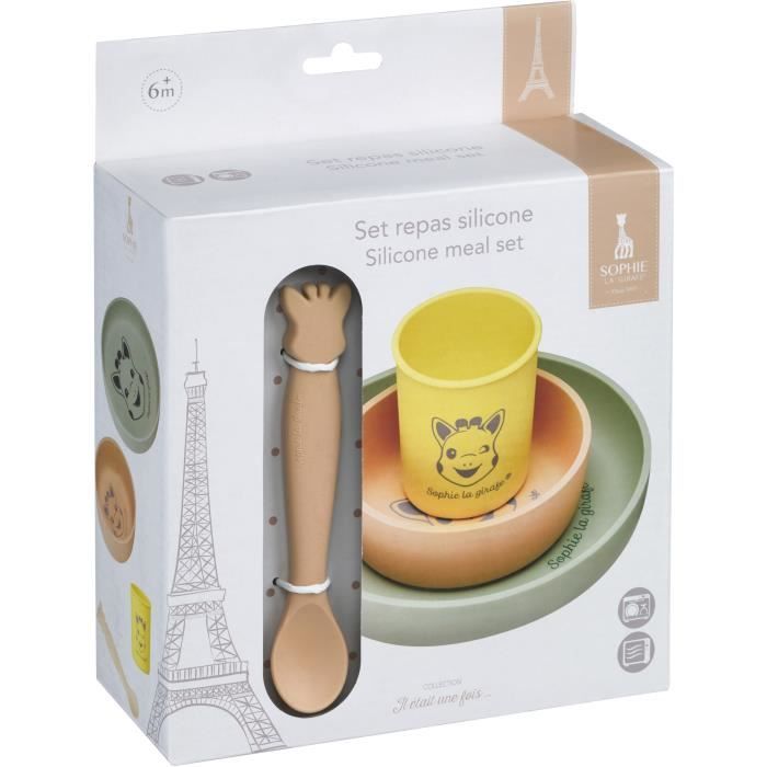 Conjunto de refeição de silicone Vulli Sophie the Giraffe