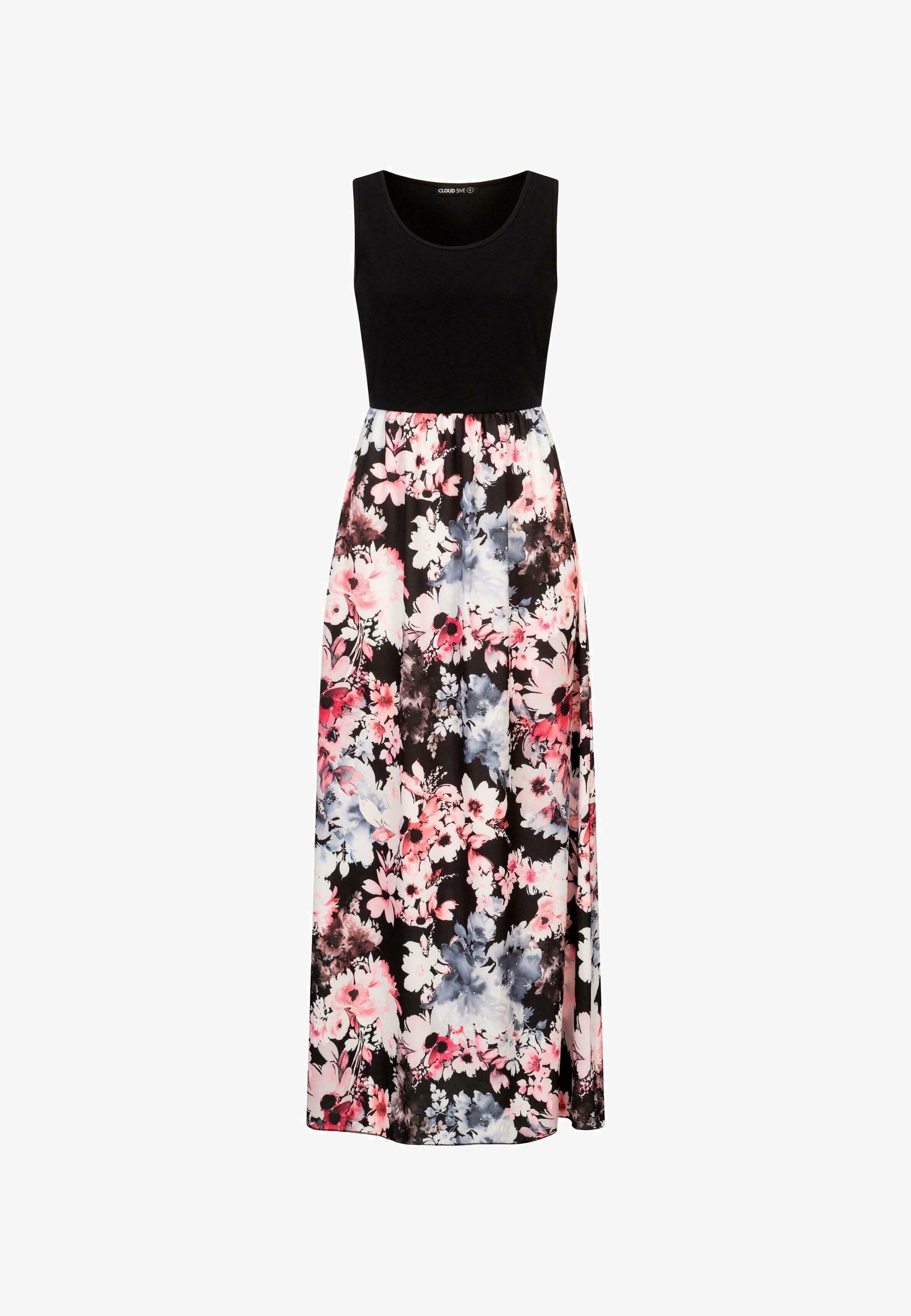 Cloud 5ive BLUMEN MUSTER - Vestido longo - preto