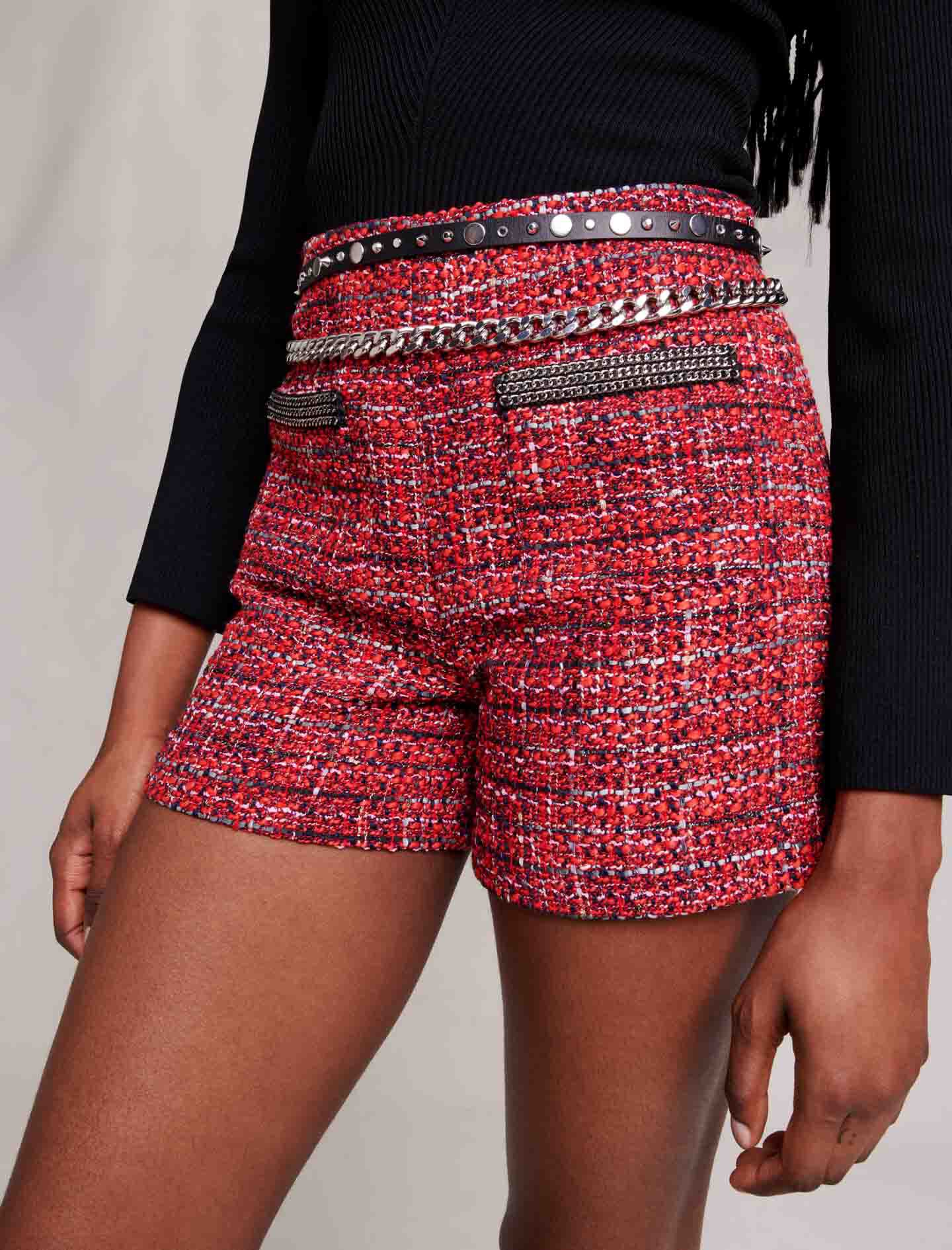 Tweed shorts - Rood