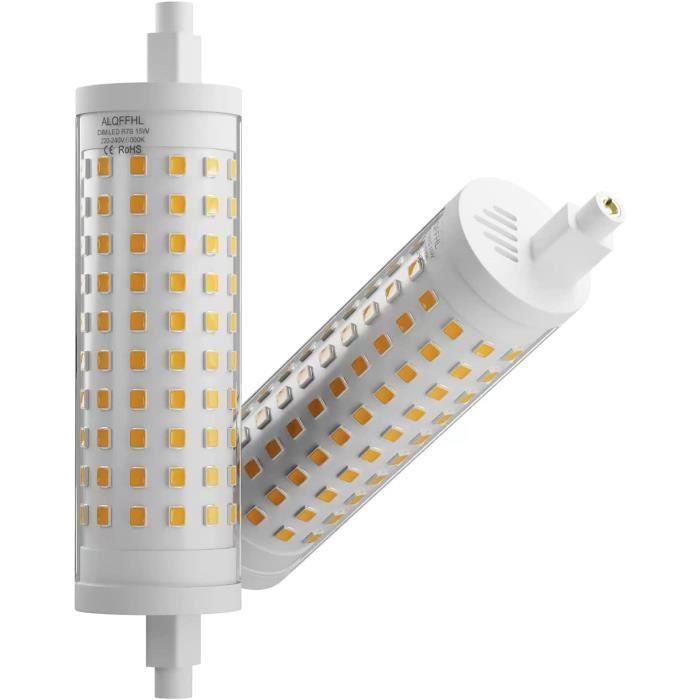 Lampadina LED R7S da 118 mm dimmerabile, 20 W, faretto lineare a doppio attacco tipo J, 1500 lumen, 6000 K, confezione da 2 (bianco freddo)