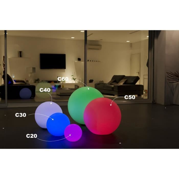 Esfera LED LUMISKY de 30 cm con control remoto inalámbrico - Multicolor