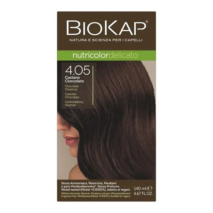 Biokap Nutricolor Delicato Farba do włosów, 4.05 Czekoladowy Kasztan