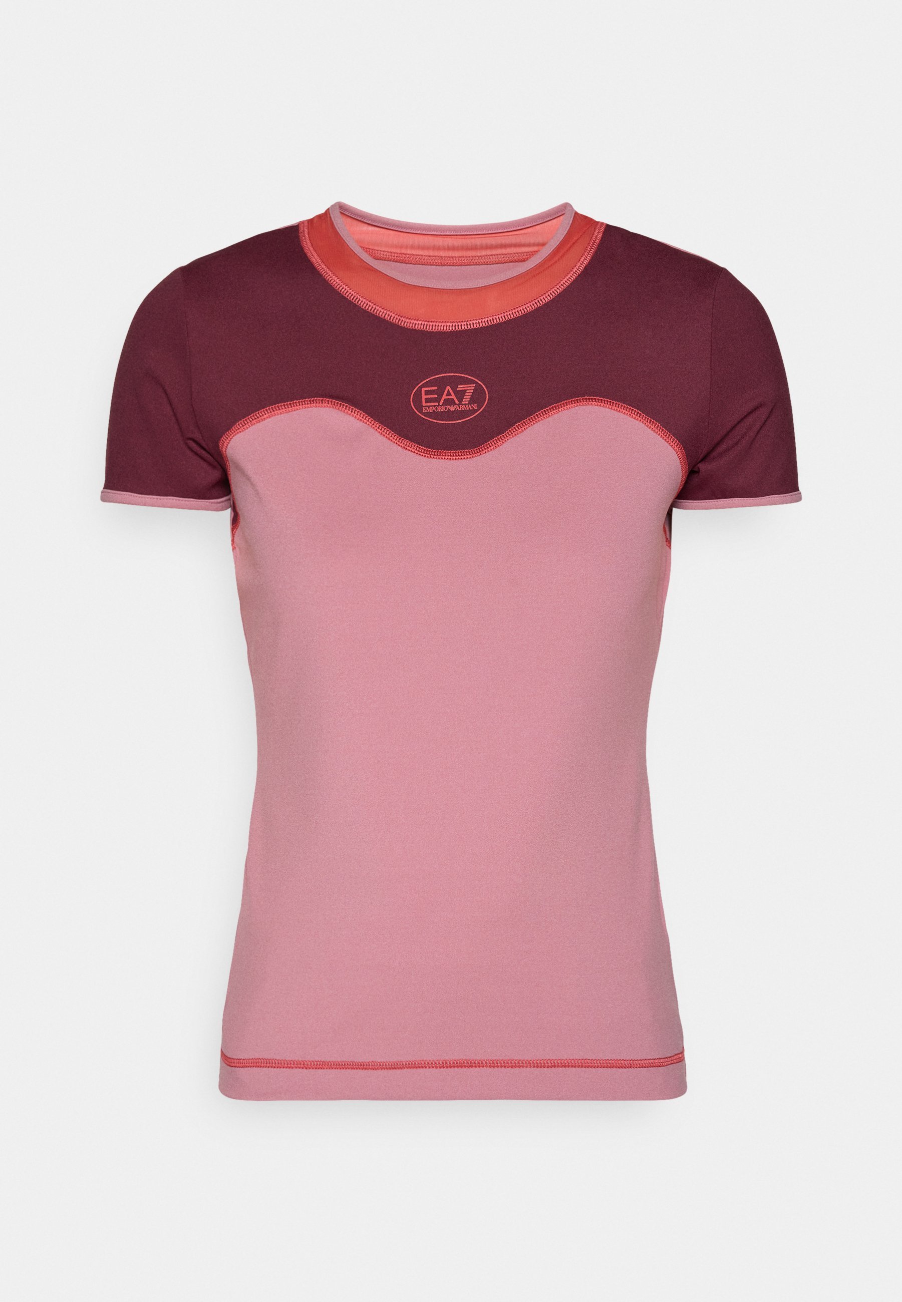 EA7 Emporio Armani TENNIS PRO FREESTYLE TEE - Camiseta esportiva - orquídea escura/bordô