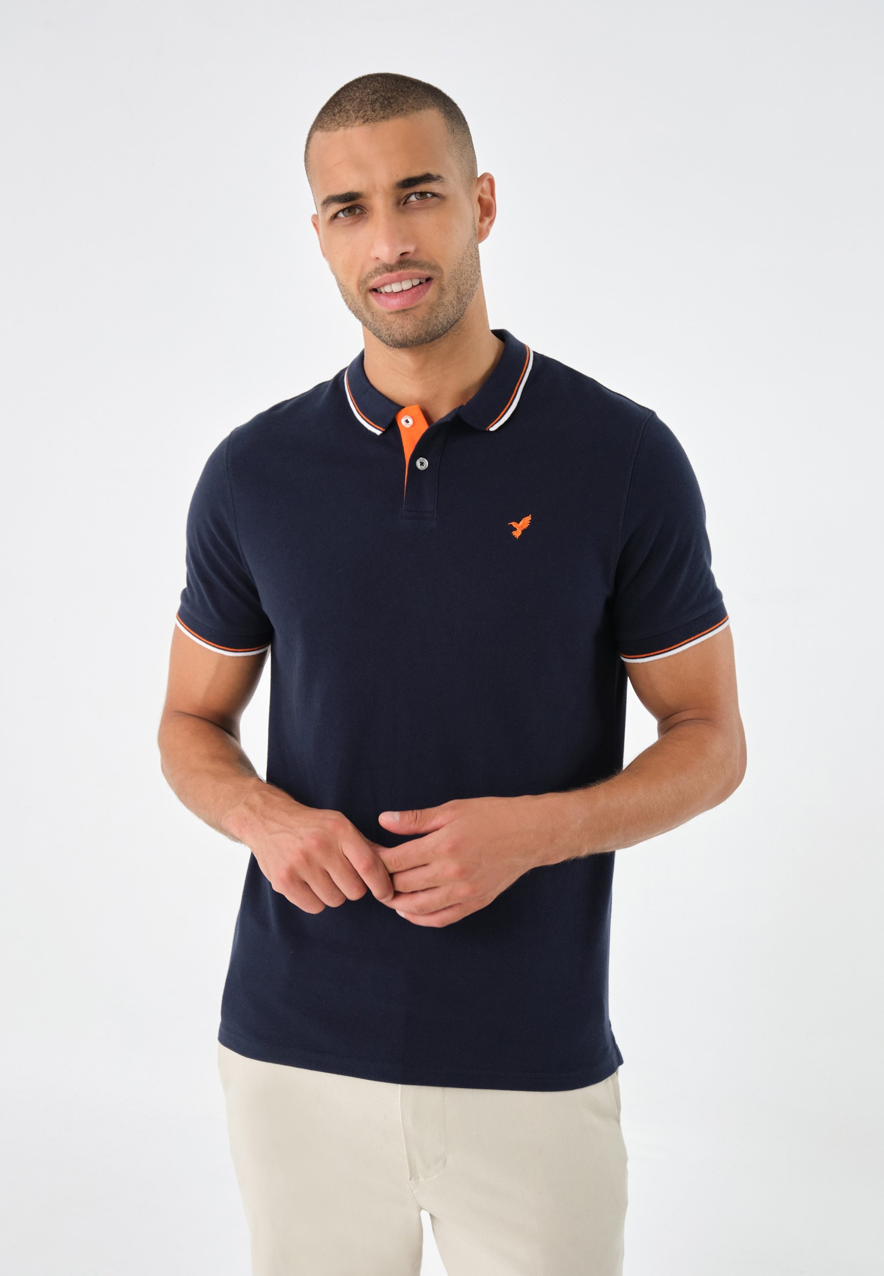 Pier One SLIM - Poloskjorte - mørkeblå