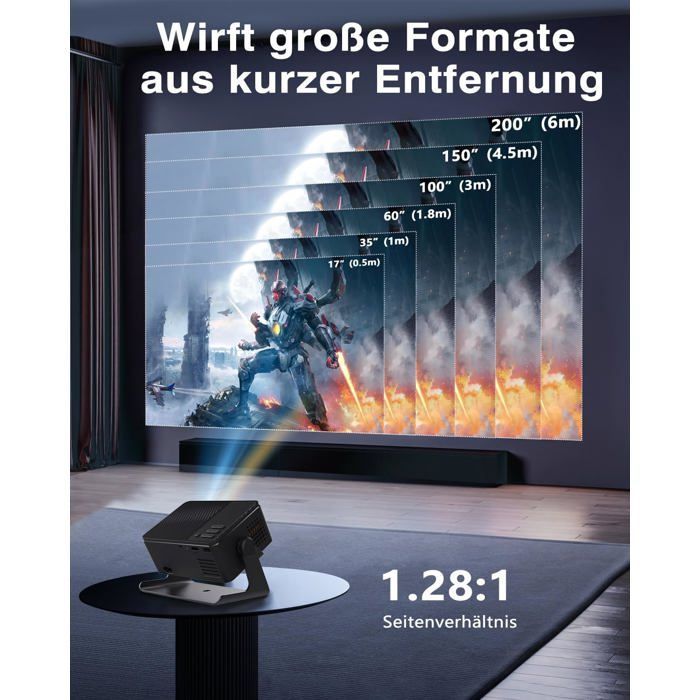 Proyector de vídeo - CACTOSE - FHD 1080P - Wifi 6 - Bluetooth 5.0 - Cine en casa 4K