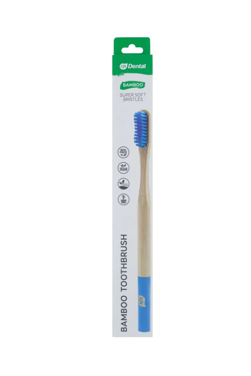 Life Dental Szczoteczka do zębów Bambusowa Niebieska Soft