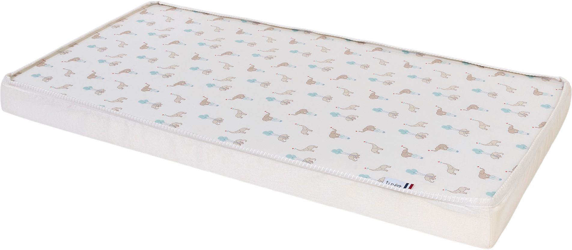 Materasso - COMFORT FUN - 60 x 120 cm - spessore 8 cm - Bianco / Elefanti - TINEO