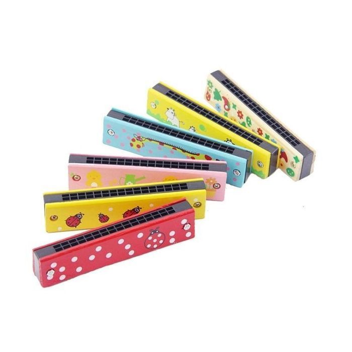 Armónica - EINNENFFER - Infantil - Madera y metal - 13x3x2,5 cm - Color aleatorio