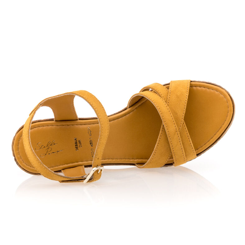 Gelbe Damensandalen / Zehenfreie Schuhe