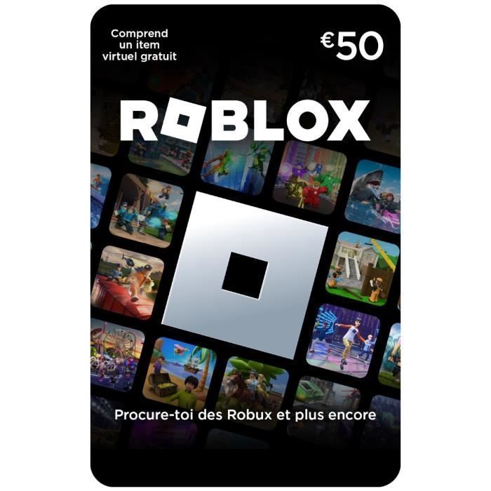 Cartão-presente digital de €50 para usar no Roblox