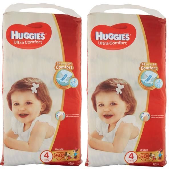 HUGGIES Pakke med 100 Ultra Comfort-bleier størrelse 4 (7–18 kg) med Disney-figurer