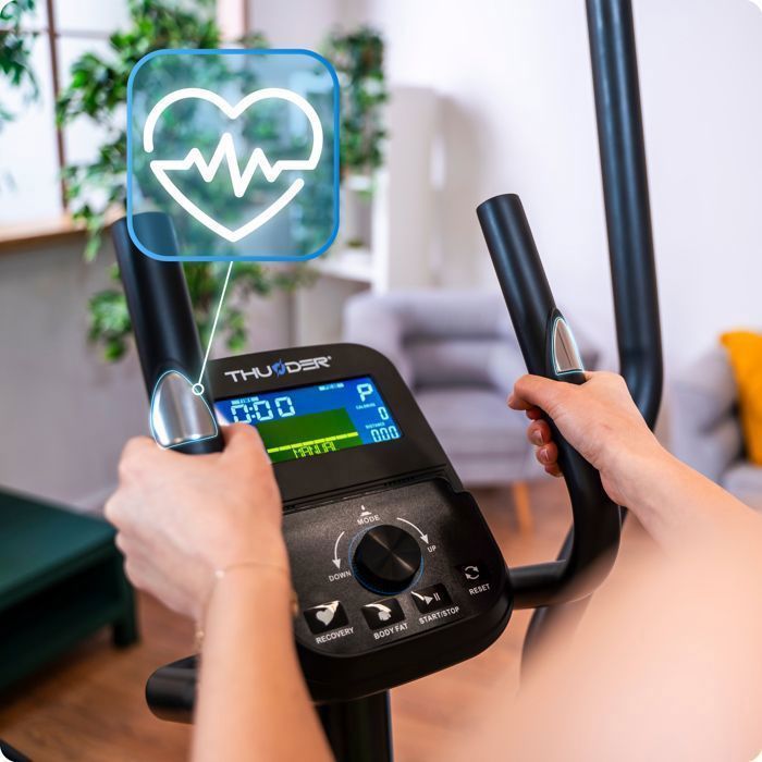 THUNDER® ZEPHYR Elliptical Trainer | Electromagnetic | 150 kg | Bluetooth | 32 Resistance Levels | Sensors | With Carrying Case