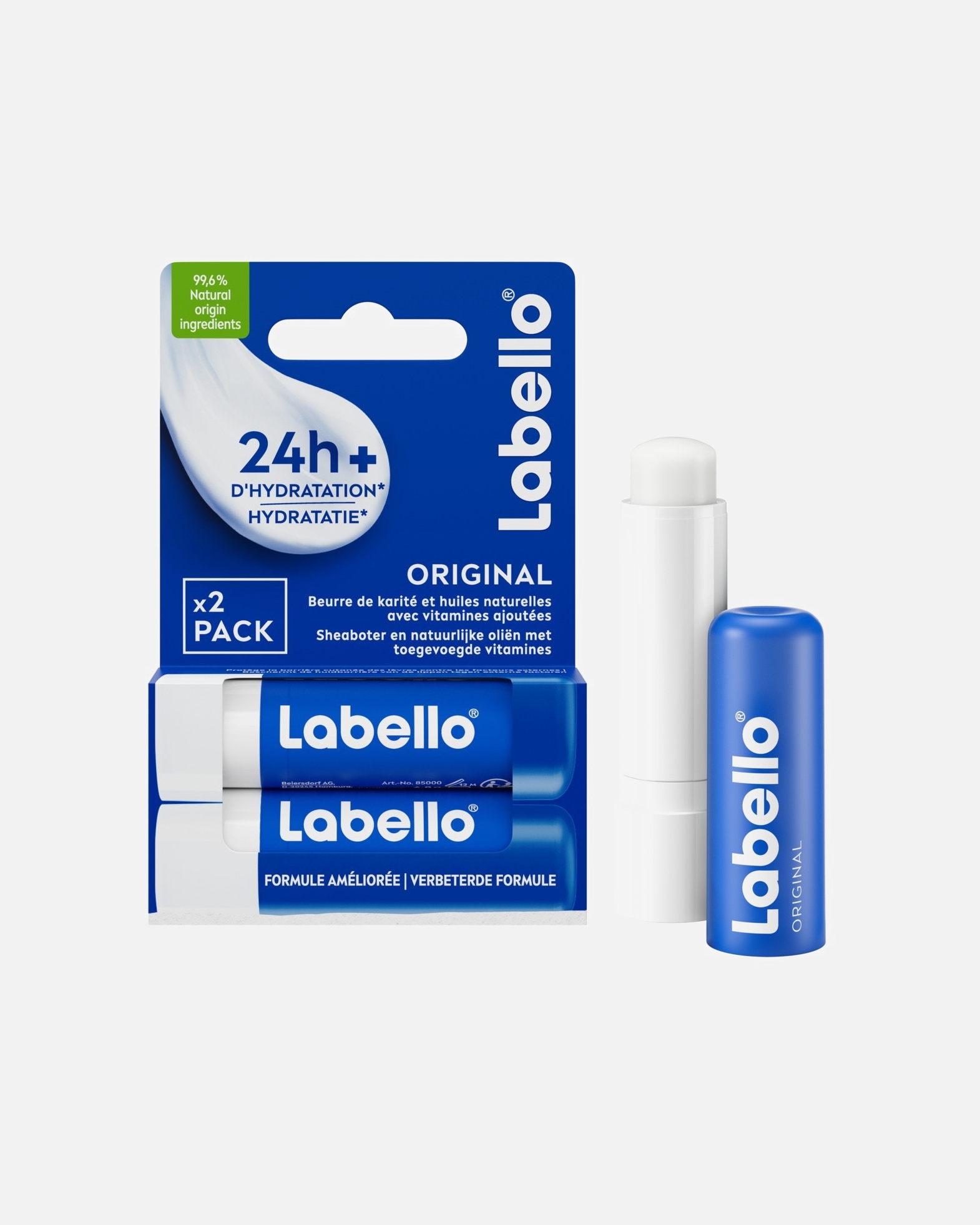 Labello Baumes soin des lèvres lot de 2 sticks hydratant Original