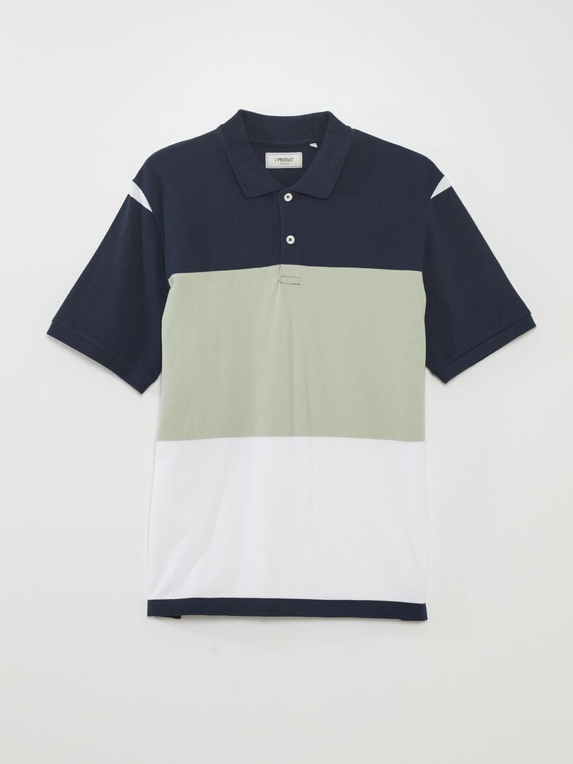 Camisa polo 'Produkt' Colorblock Algodão Piqué - BEIGE