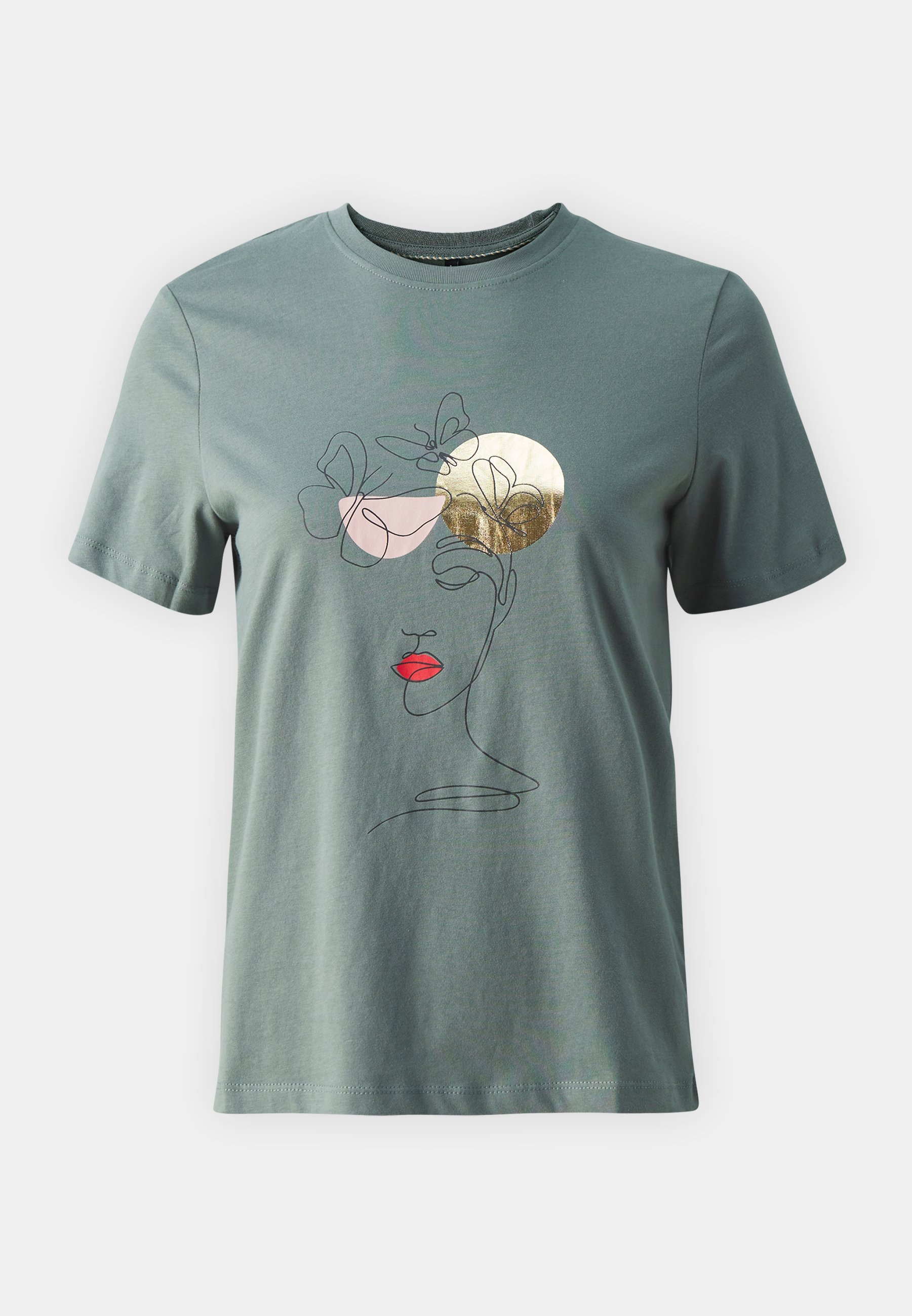 ONLY ONLKITA LIFE - T-shirt stampata - verde balsamico