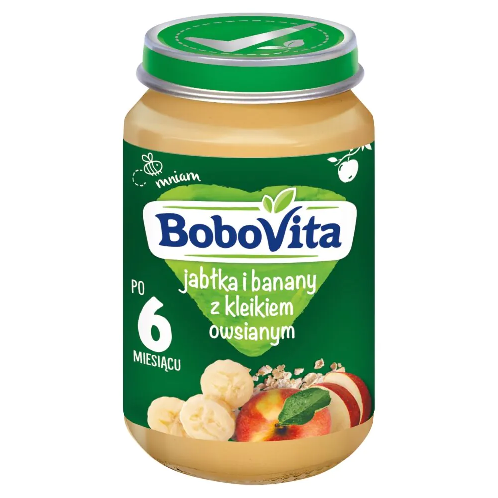 Bobovita Deser Jabłka i Banany z kleikiem owsianym po 6 m-cu