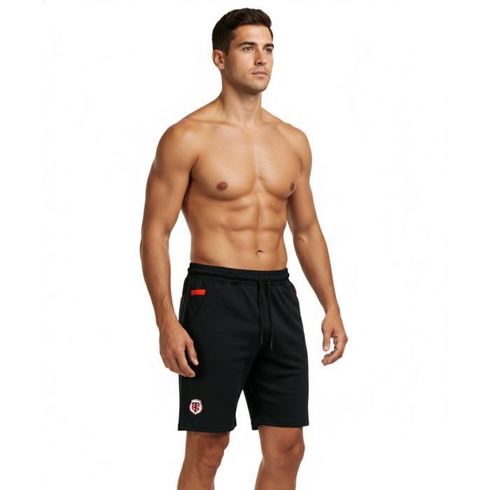 Short bermuda - STADE TOULOUSAIN - Toulouse - 92% polyester - Sport: Rugby - Homme