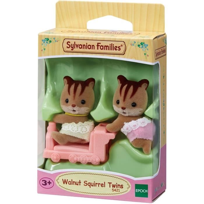 Mini-World - Sylvanian Families - Gemelli Scoiattoli Rossi - Locomotiva Rosa - Unisex - 3 anni