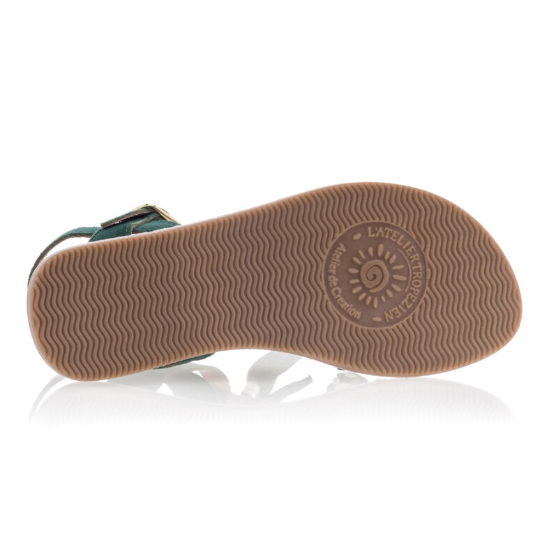 Sandalias verdes para niñas / Zapatos de punta abierta
