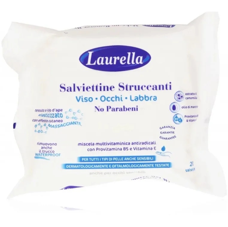 LAURELLA Laurella Hydraterende Make-up Remover Doekjes voor Gezicht en Oog, 20 stuks