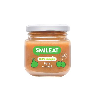 Smileat ekologisk päron- och äppelburk 4M babymåltidsburk 130g 130g