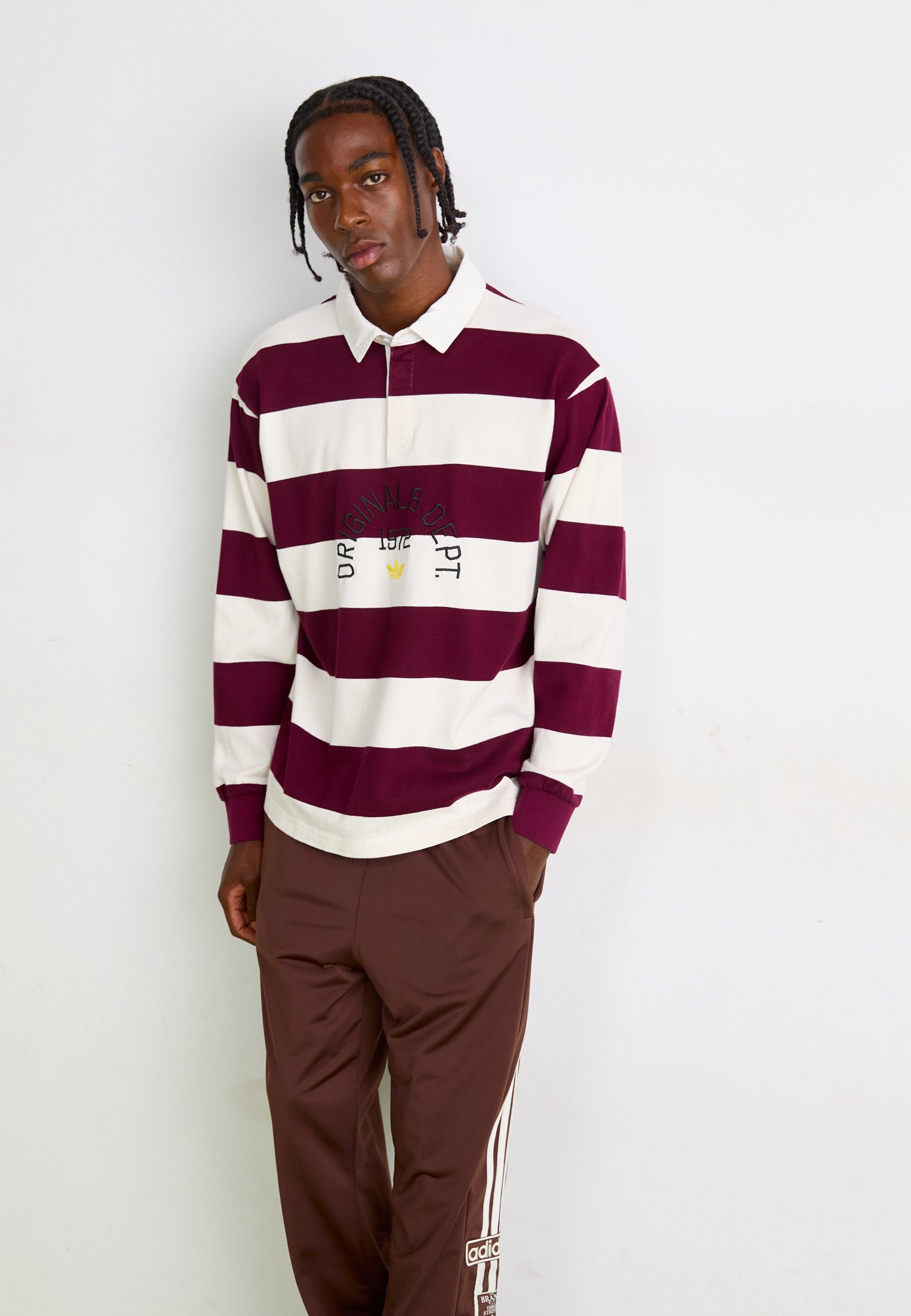 Adidas Originals ADIBREAK - Pantaloni della tuta - rosso ramato/bianco sporco