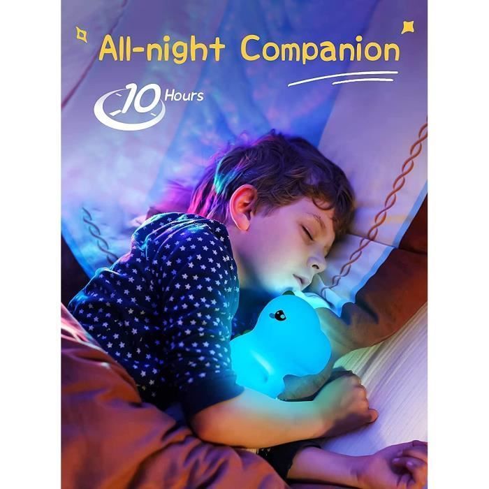 HautStore Veilleuse Dinosaure,Veilleuse Silicone Portable Rechargeable,Decoration Chambre Bebe,Cadeau