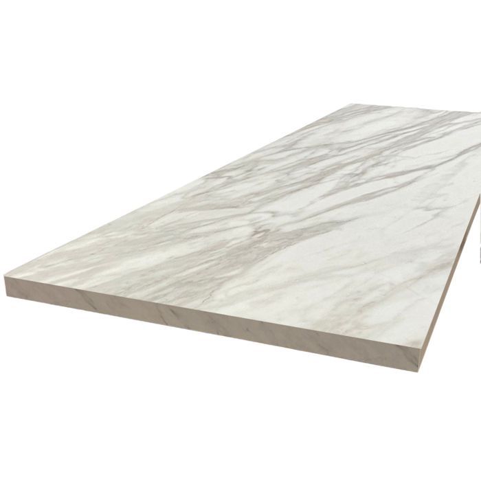 Encimera laminada HPL con efecto mármol gris de 2000 x 650 x 38 mm, FSC - Gama Signature de FORESTEA. Dimensiones: 2000 mm x 650 mm x 38 mm