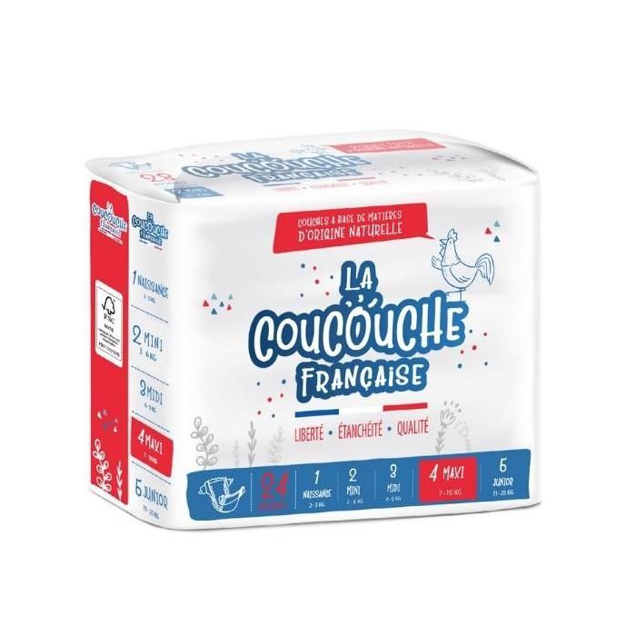 La Coucouche Française Couches Premium Taille 4 (7-18kg) - 24 unités