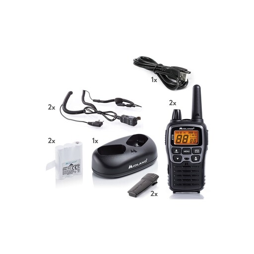 Walkie-talkie Midland XT70 Alcance 12km cu 2 micro-căști