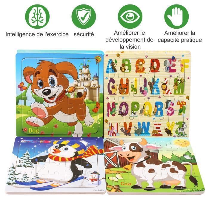 Stillcool: set di 6 puzzle in legno a forma di animali per bambini dai 2 ai 5 anni.