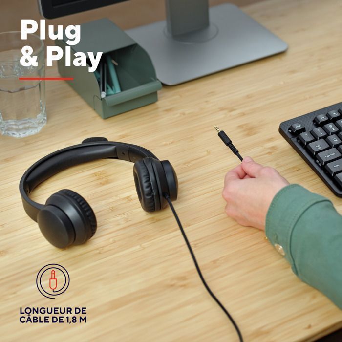 Auriculares con cable Trust Roha II para PC: micrófono con cancelación de ruido, sonido estéreo nítido, comodidad para el día a día, llamadas y videoconferencias.