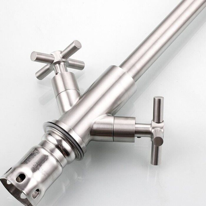 Grifo mezclador instantáneo para calentador de agua de cocina, con giro de 360° y 2 manijas.