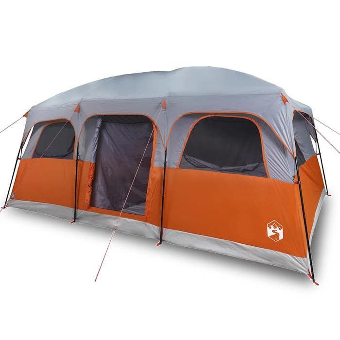 Tenda familiare - vidaXL - Modello cabina - 9 persone - Impermeabile - Grigio