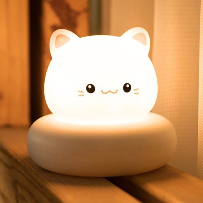 Wiederaufladbares Katzen-Nachtlicht für Babys, Nachtlampe, Kinderzimmerdekoration für Mädchen, Geschenk für neugeborene Jungen