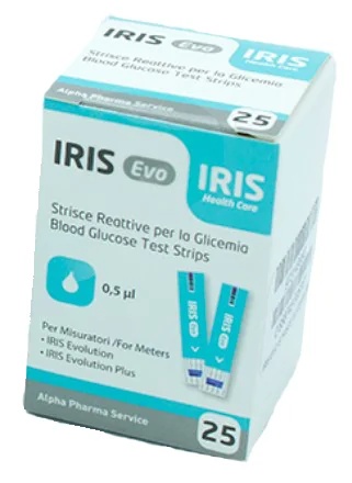 ALPHA PHARMA SERVICE Iris Evo bloedglucose teststrips 25 stuks