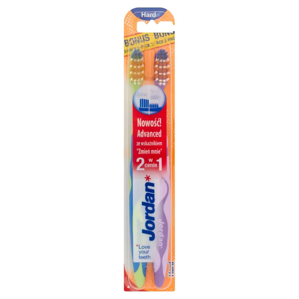 Jordan Szczoteczka Advanced Change Me Twarda 2-Pack