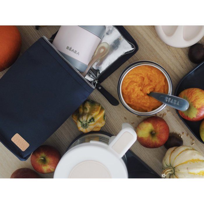BEABA, Borsa termica per il pranzo, Blu navy / Righe