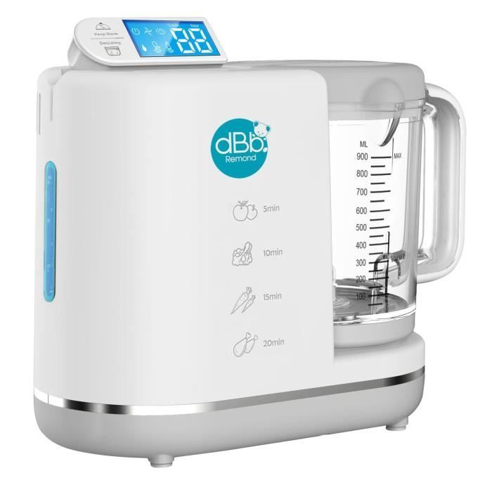 dBb Remond Chef - 6-in-1 Multifunctionele Babyvoedingmaker - 700 Watt - Inhoud 900 ml - Grijs