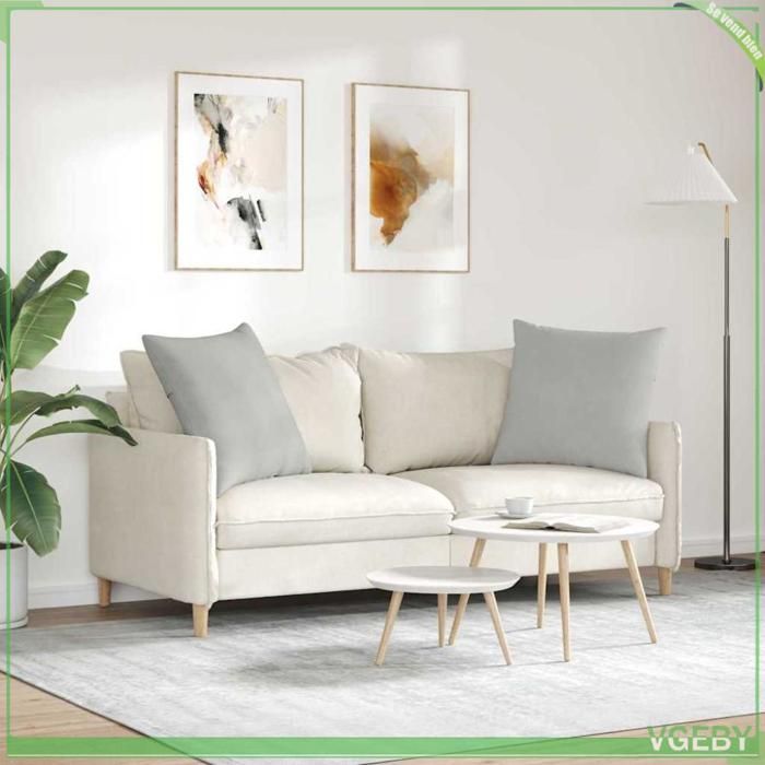 Cojines para sofá ABI, 2 unidades, gris claro, 60 x 60 cm, tela, 7291712241116