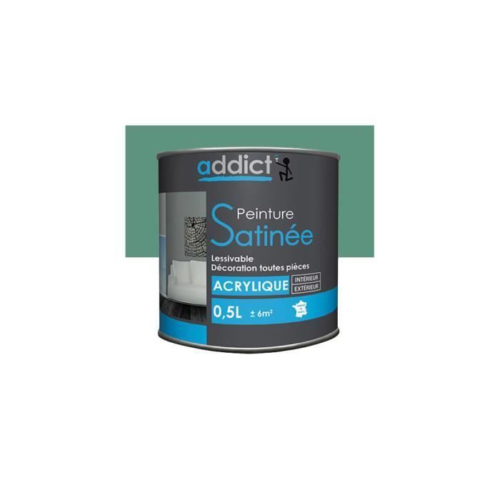 Vernice acrilica decorativa satinata 0,5 L - Turchese - ADD112713 - Addict